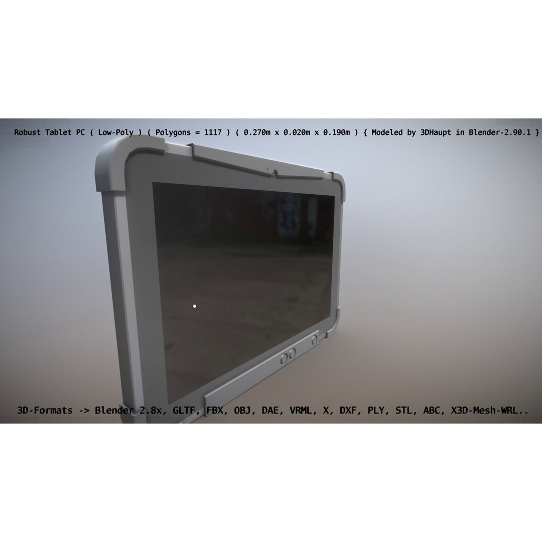 Robust Tablet PC 3D Model – Low Poly PBR Portable Device, FBX - View 80