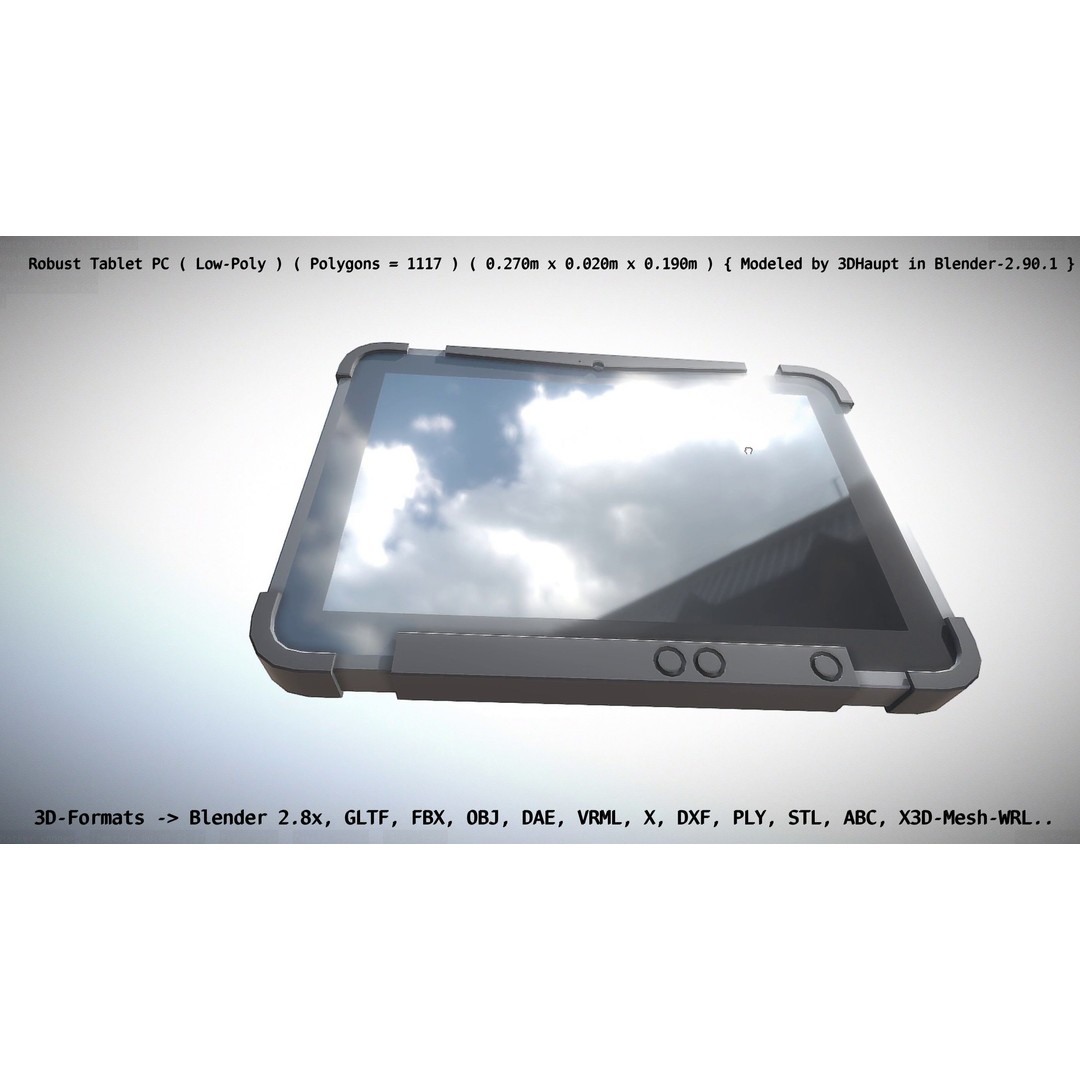 Robust Tablet PC 3D Model – Low Poly PBR Portable Device, FBX - View 81