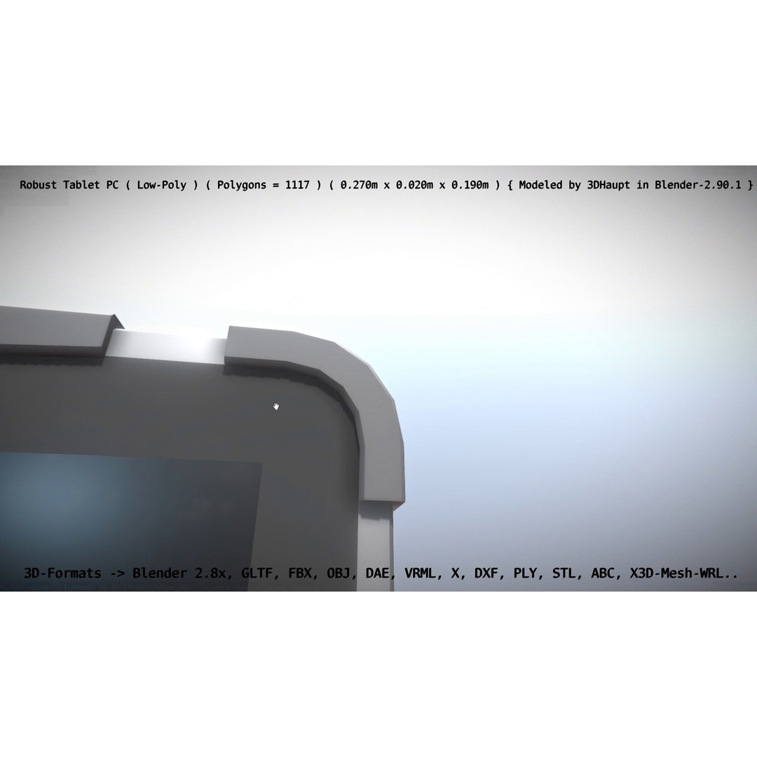 Robust Tablet PC 3D Model – Low Poly PBR Portable Device, FBX - View 83