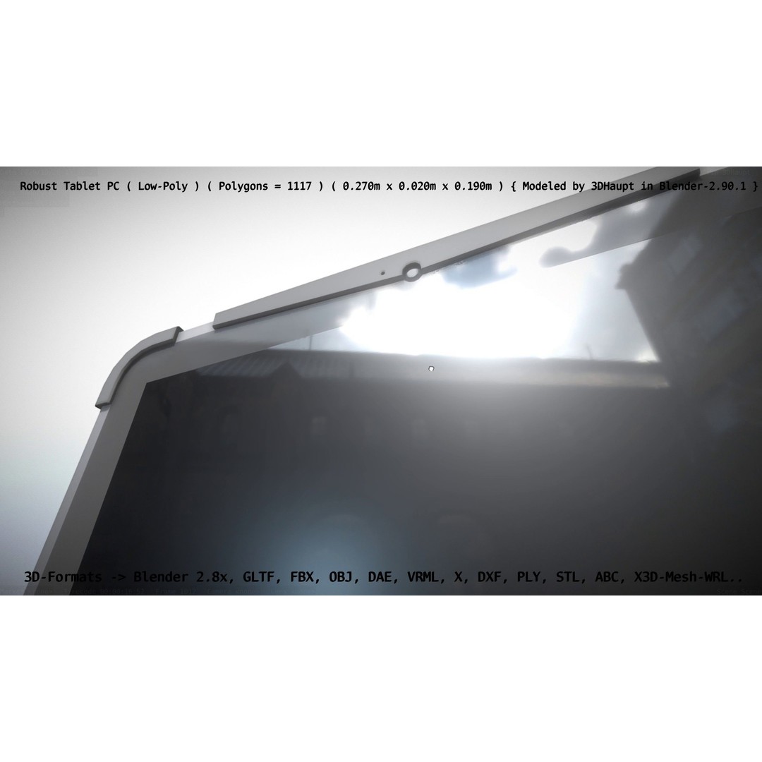 Robust Tablet PC 3D Model – Low Poly PBR Portable Device, FBX - View 84