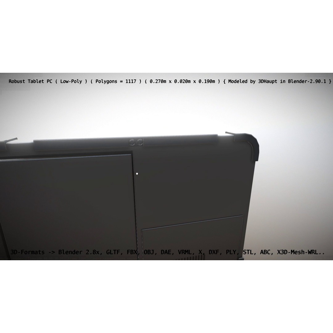 Robust Tablet PC 3D Model – Low Poly PBR Portable Device, FBX - View 85