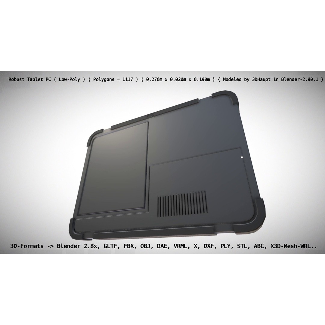 Robust Tablet PC 3D Model – Low Poly PBR Portable Device, FBX - View 89
