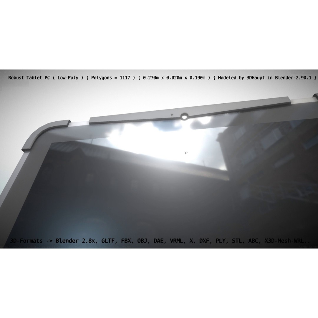 Robust Tablet PC 3D Model – Low Poly PBR Portable Device, FBX - View 9