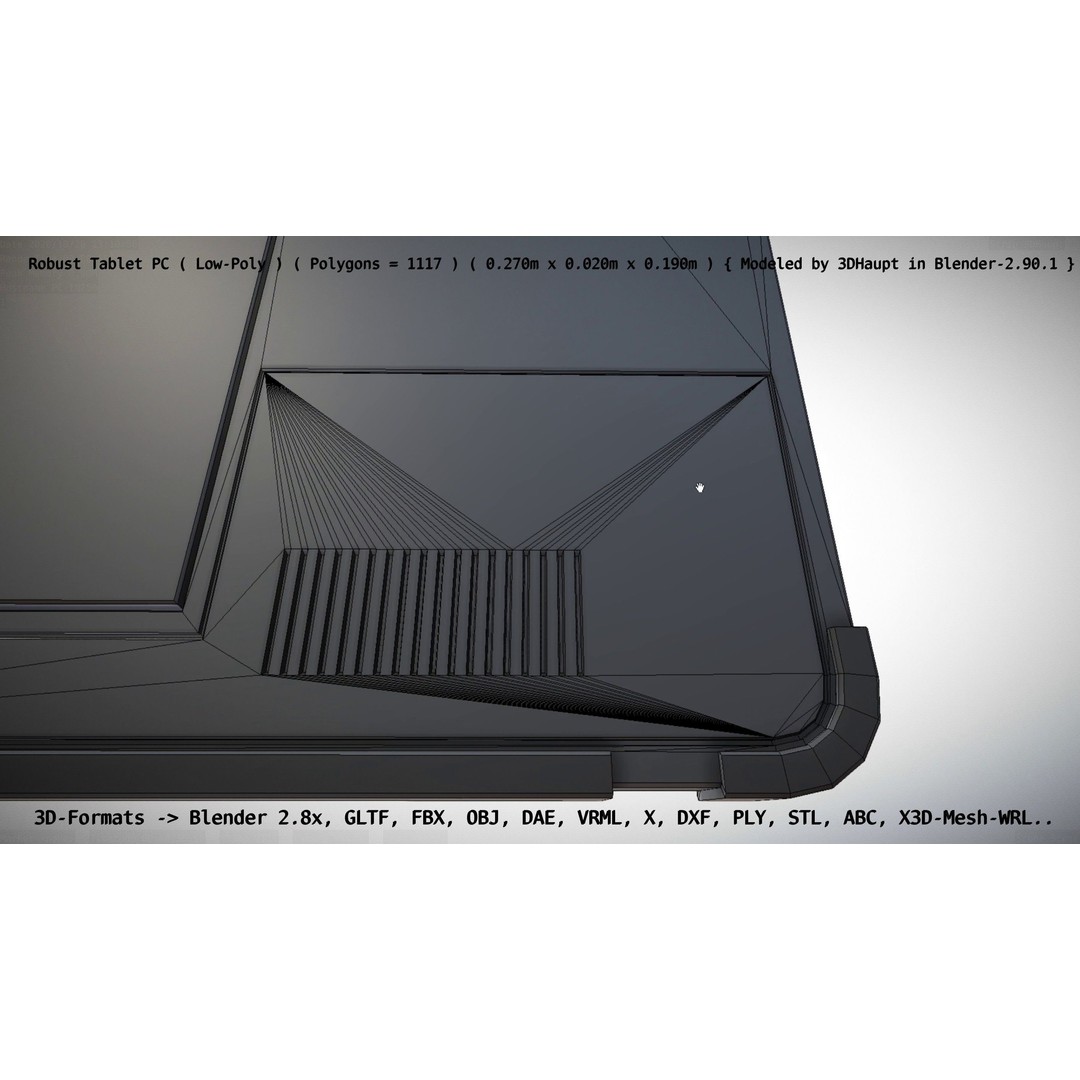 Robust Tablet PC 3D Model – Low Poly PBR Portable Device, FBX - View 90