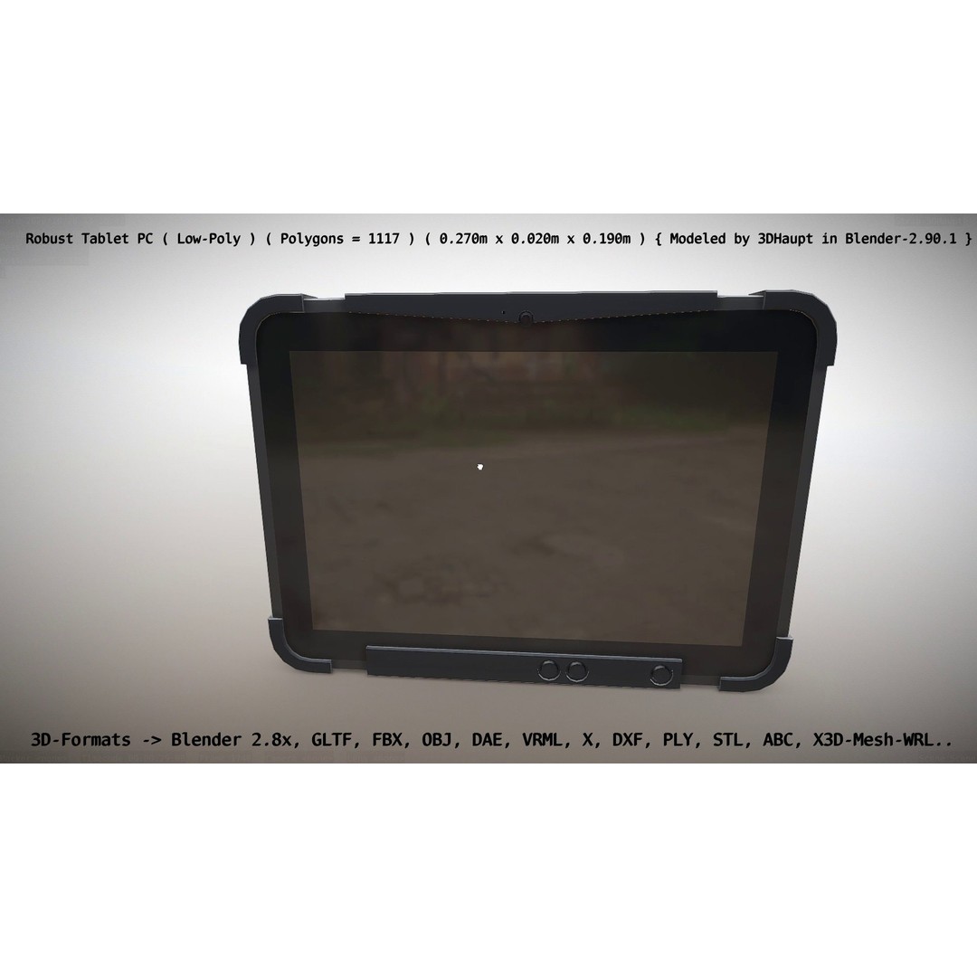 Robust Tablet PC 3D Model – Low Poly PBR Portable Device, FBX - View 93