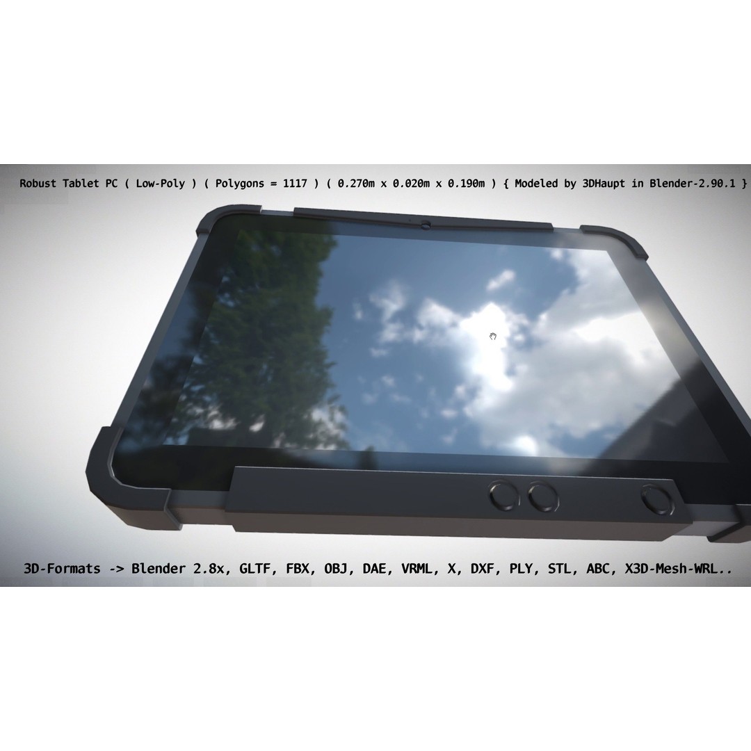 Robust Tablet PC 3D Model – Low Poly PBR Portable Device, FBX - View 94