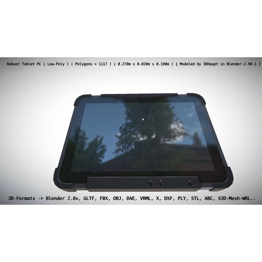 Robust Tablet PC 3D Model – Low Poly PBR Portable Device, FBX - View 96