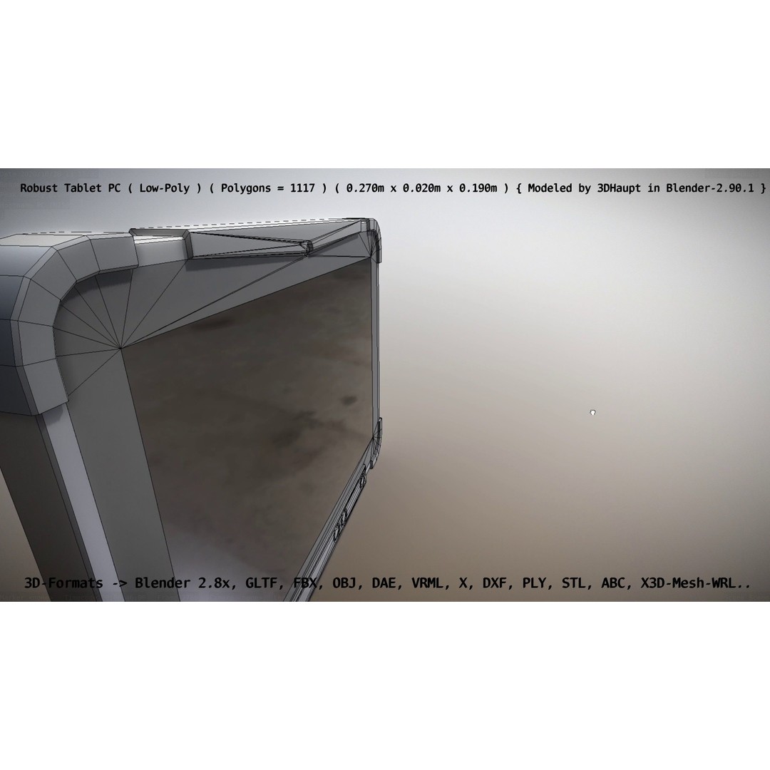 Robust Tablet PC 3D Model – Low Poly PBR Portable Device, FBX - View 99
