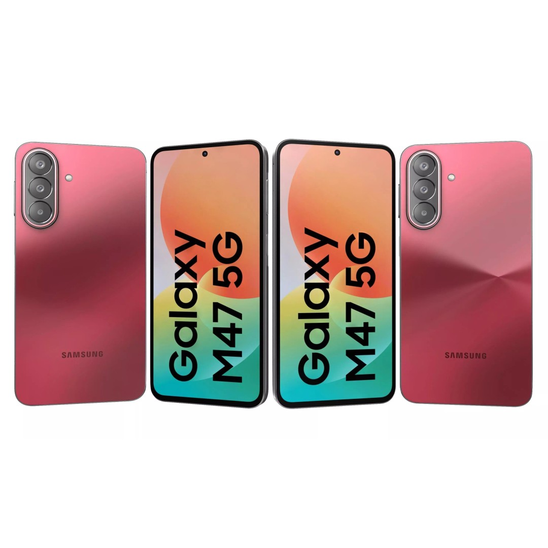 Samsung Galaxy M47 Red 3D Model – High Poly Game Asset, FBX & OBJ - View 3