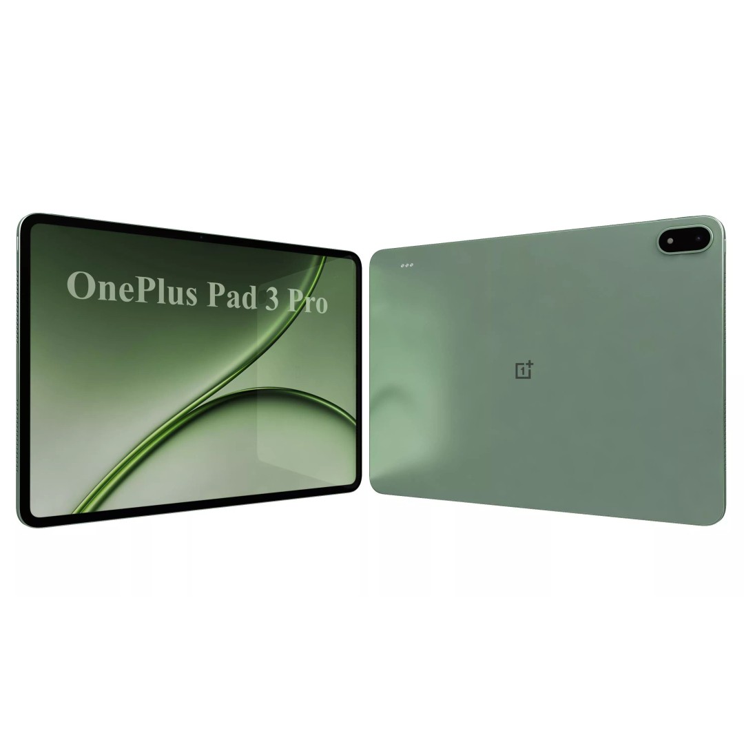 OnePlus Pad 3 Pro 3D Model – Dark Brown & Light Green, V-Ray Materials - View 3