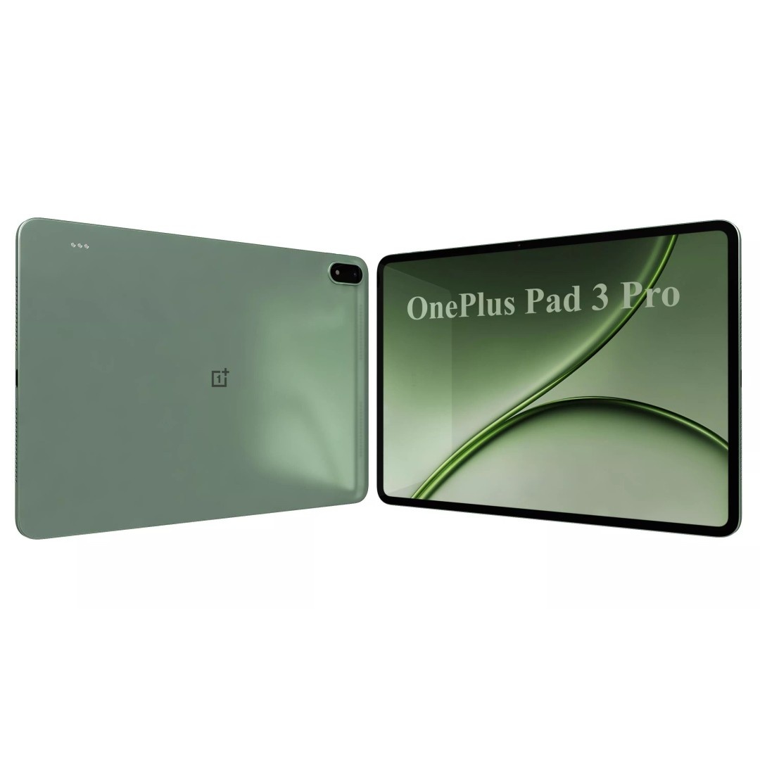 OnePlus Pad 3 Pro 3D Model – Dark Brown & Light Green, V-Ray Materials - View 4
