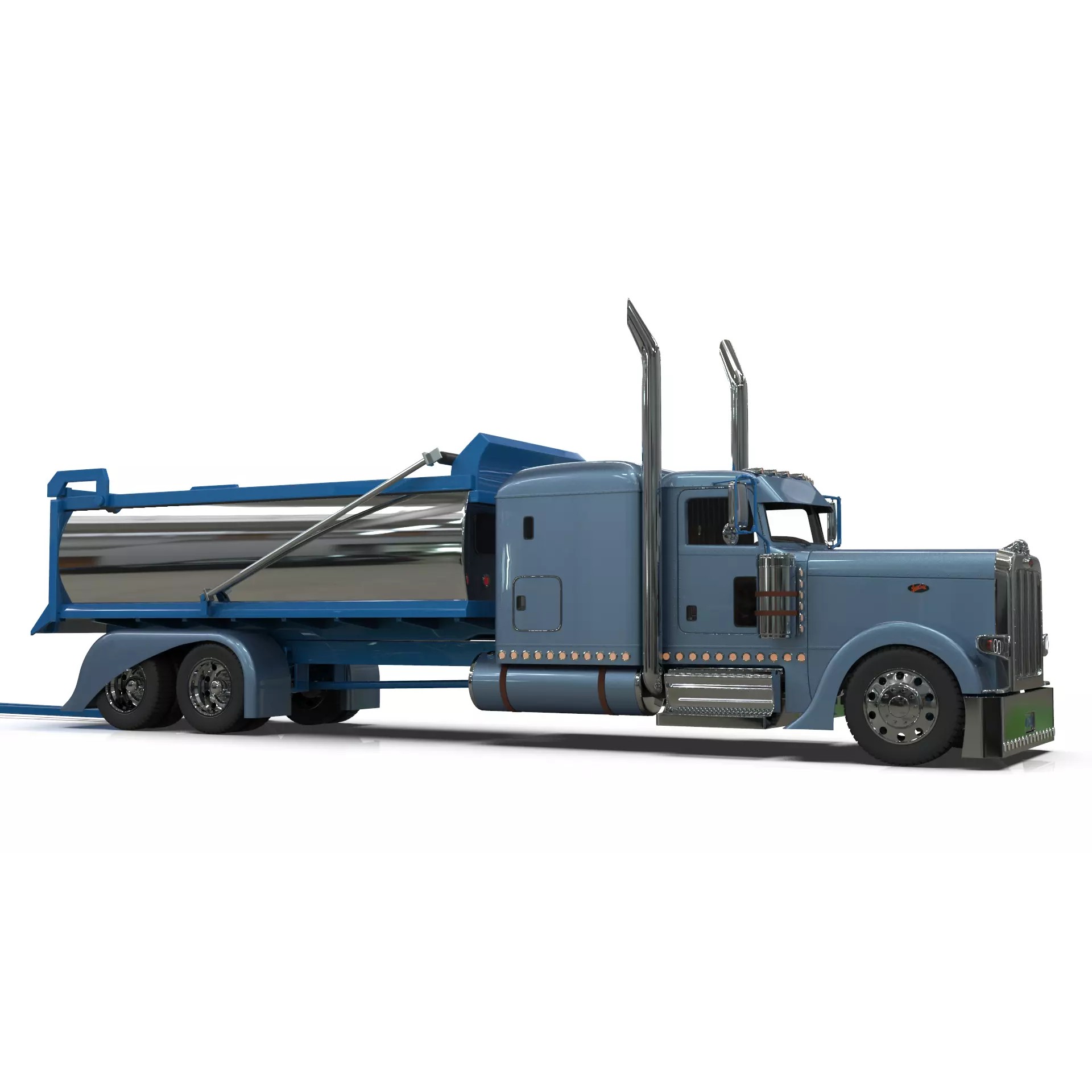 Peterbilt 389 Transfer Dump Truck - Game-Ready 3D Model - View 12