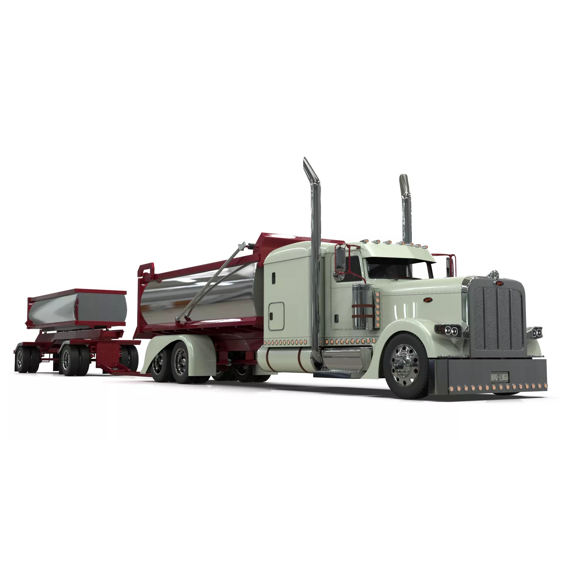 Peterbilt 389 Transfer Dump Truck - Game-Ready 3D Model - View 13