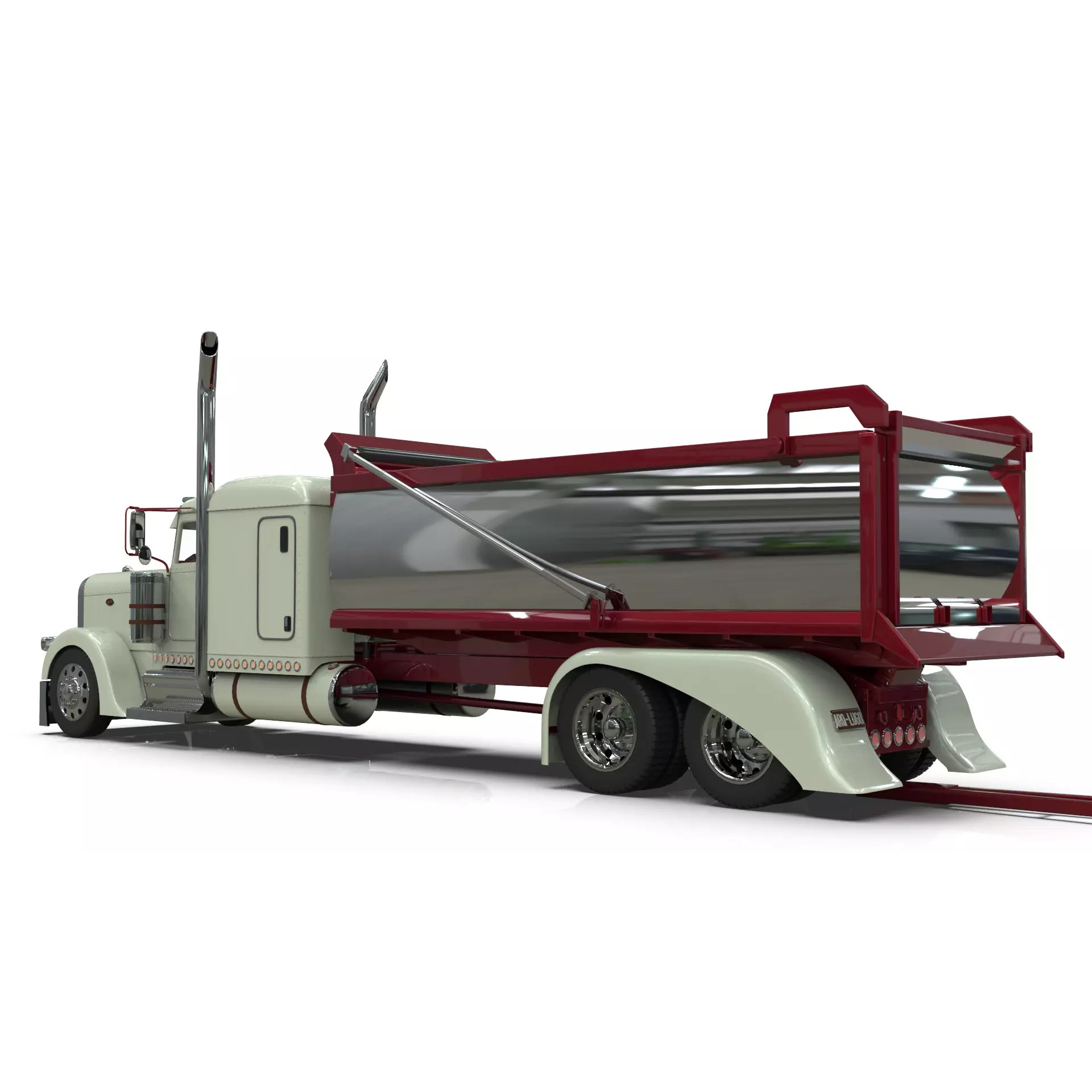 Peterbilt 389 Transfer Dump Truck - Game-Ready 3D Model - View 15