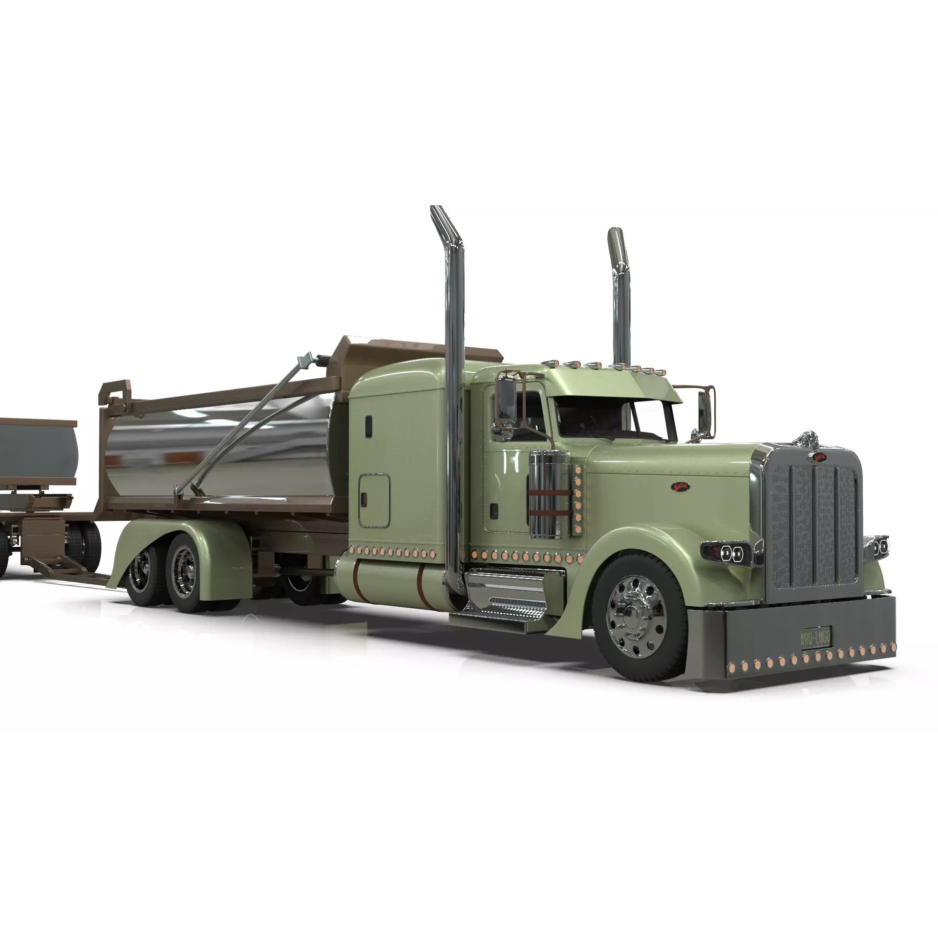 Peterbilt 389 Transfer Dump Truck - Game-Ready 3D Model - View 17
