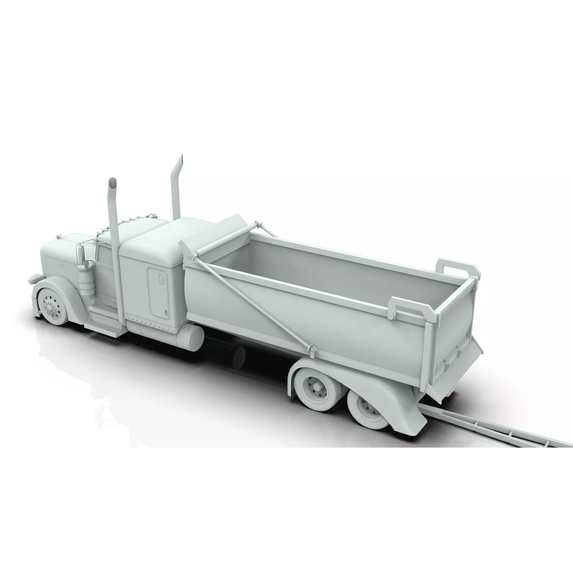 Peterbilt 389 Transfer Dump Truck - Game-Ready 3D Model - View 21
