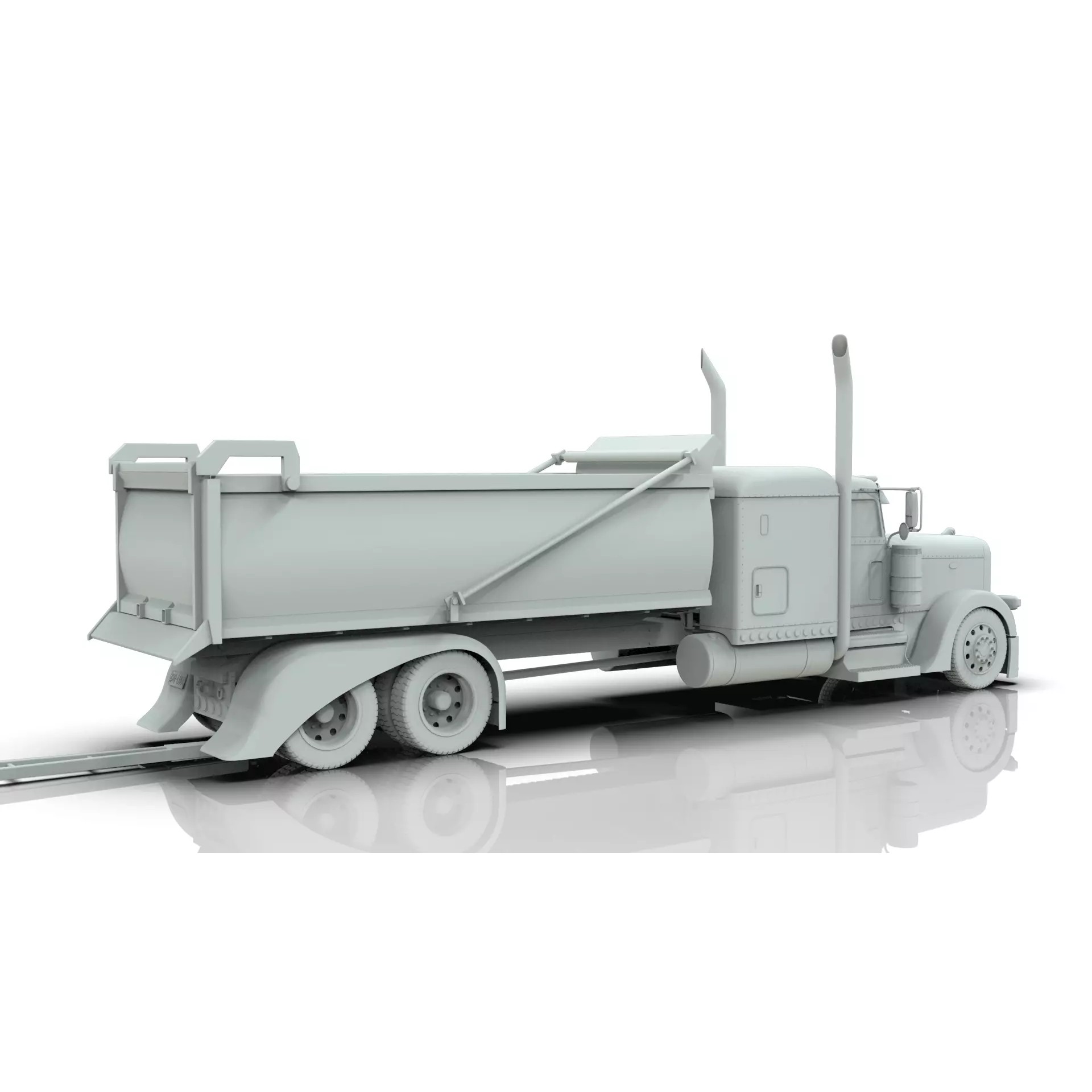 Peterbilt 389 Transfer Dump Truck - Game-Ready 3D Model - View 24