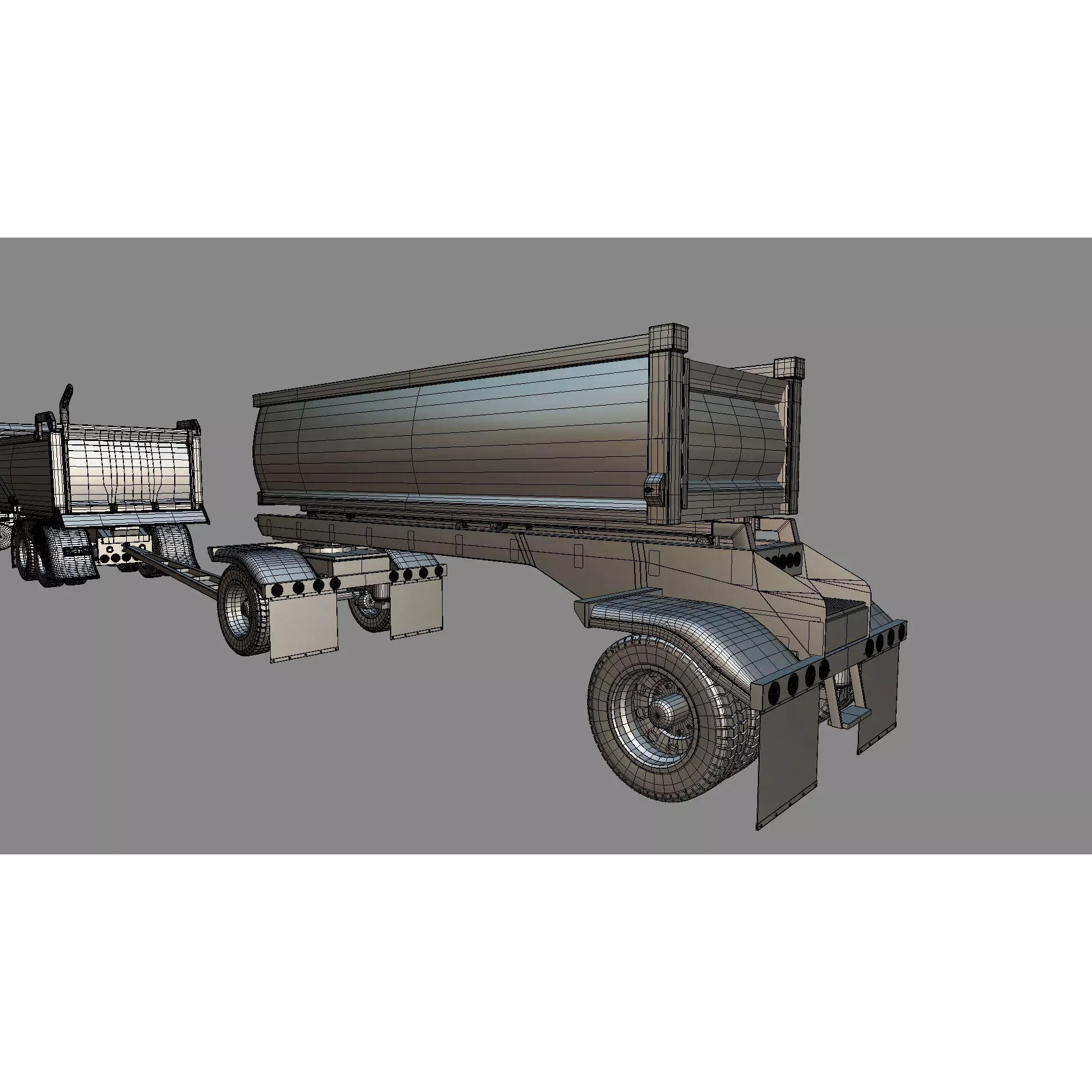 Peterbilt 389 Transfer Dump Truck - Game-Ready 3D Model - View 29