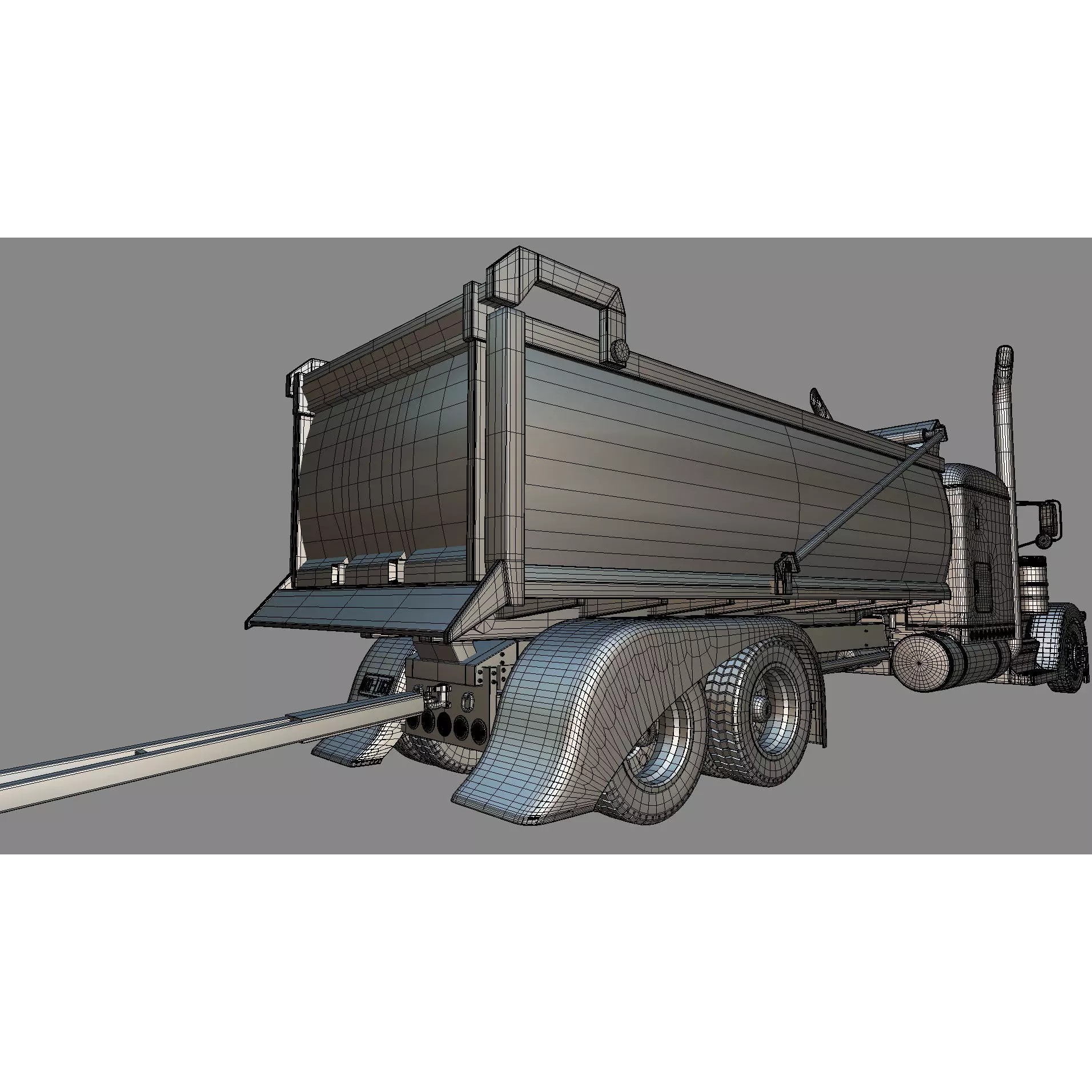 Peterbilt 389 Transfer Dump Truck - Game-Ready 3D Model - View 35
