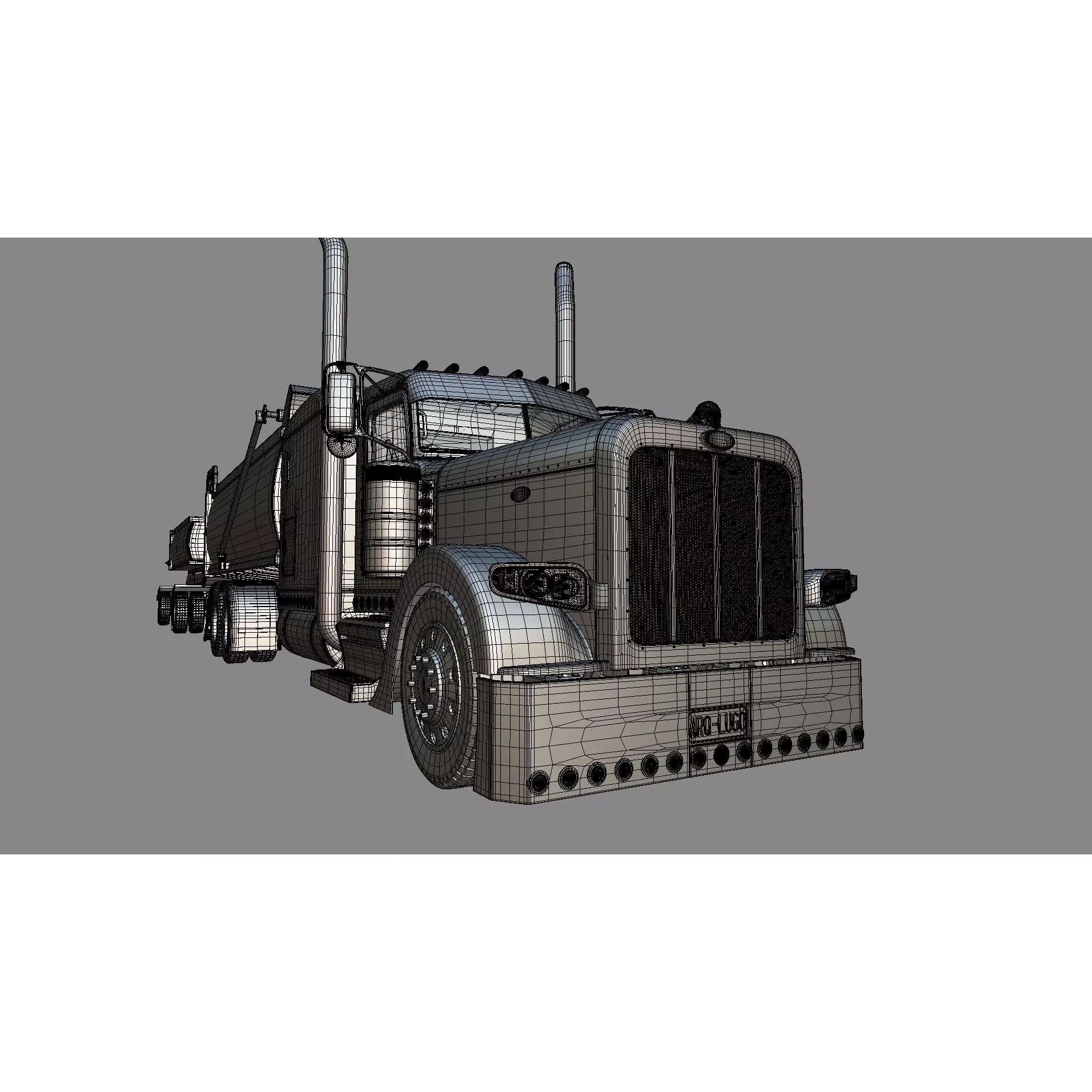Peterbilt 389 Transfer Dump Truck - Game-Ready 3D Model - View 37