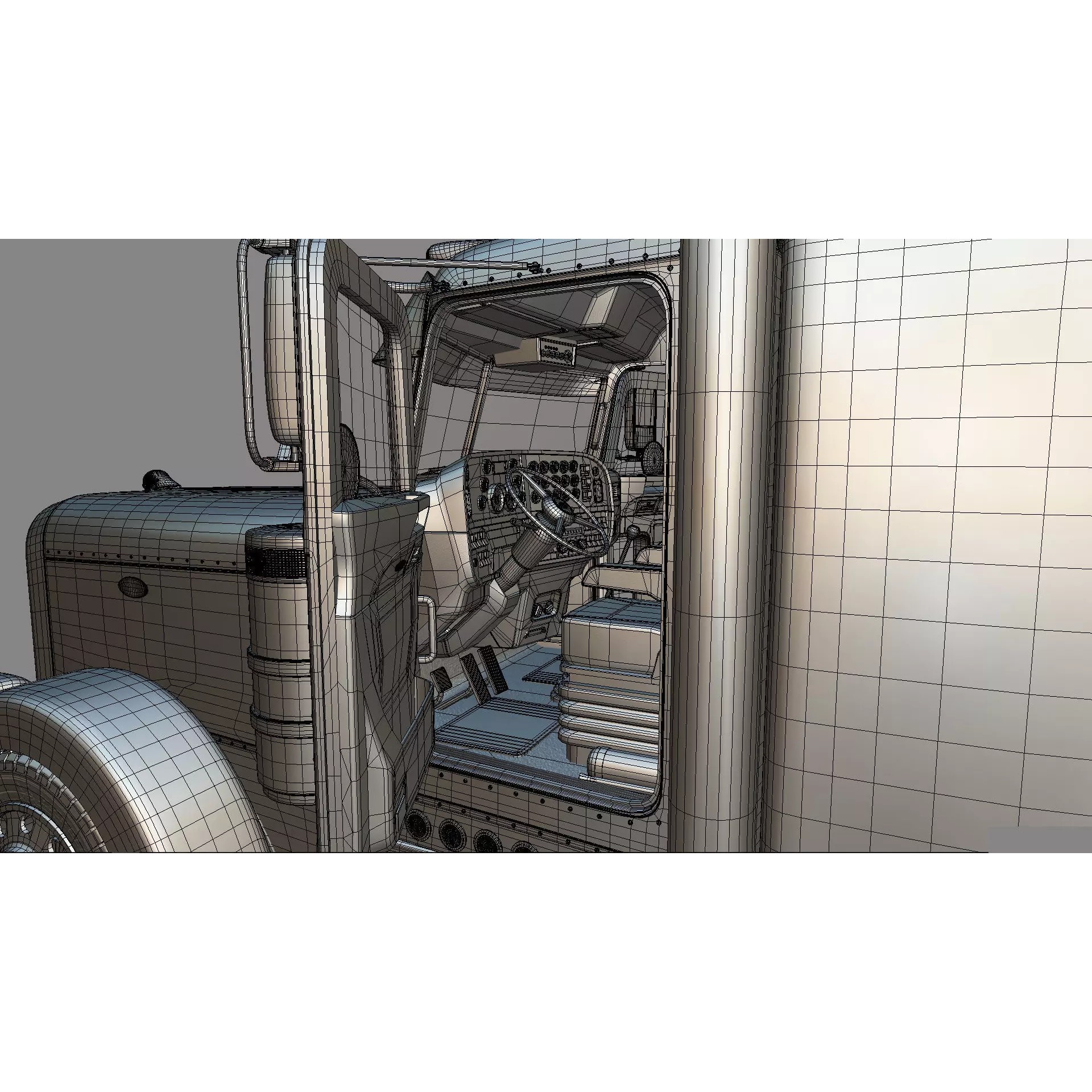 Peterbilt 389 Transfer Dump Truck - Game-Ready 3D Model - View 48