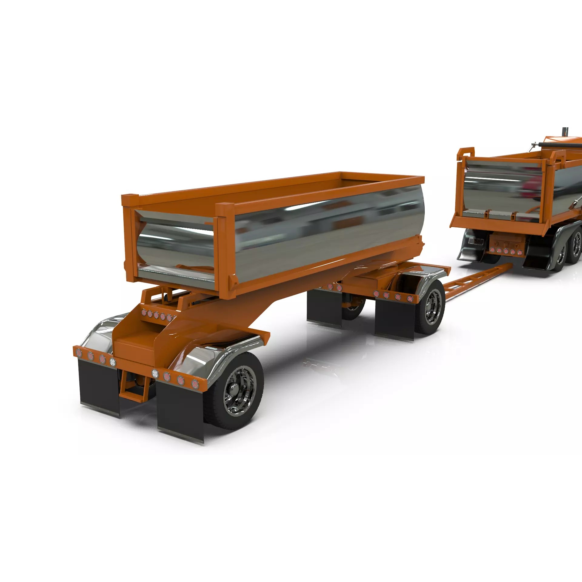 Peterbilt 389 Transfer Dump Truck - Game-Ready 3D Model - View 6