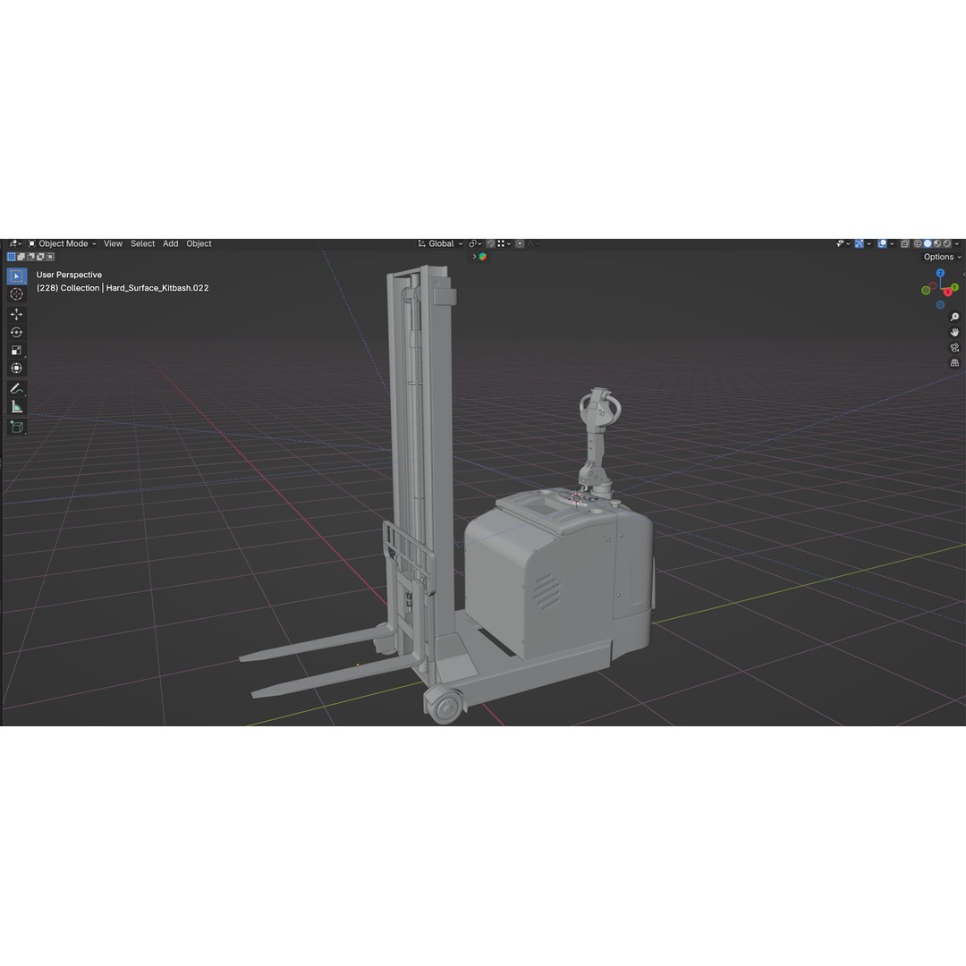 Electric Reach Forklift Truck 3D Model – High-Quality Industrial Asset, Blender - View 11