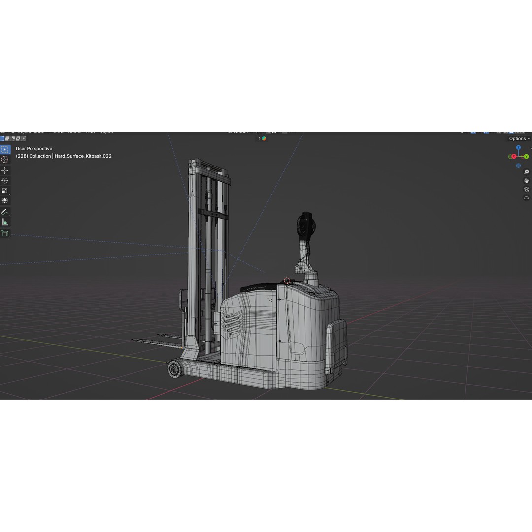 Electric Reach Forklift Truck 3D Model – High-Quality Industrial Asset, Blender - View 12