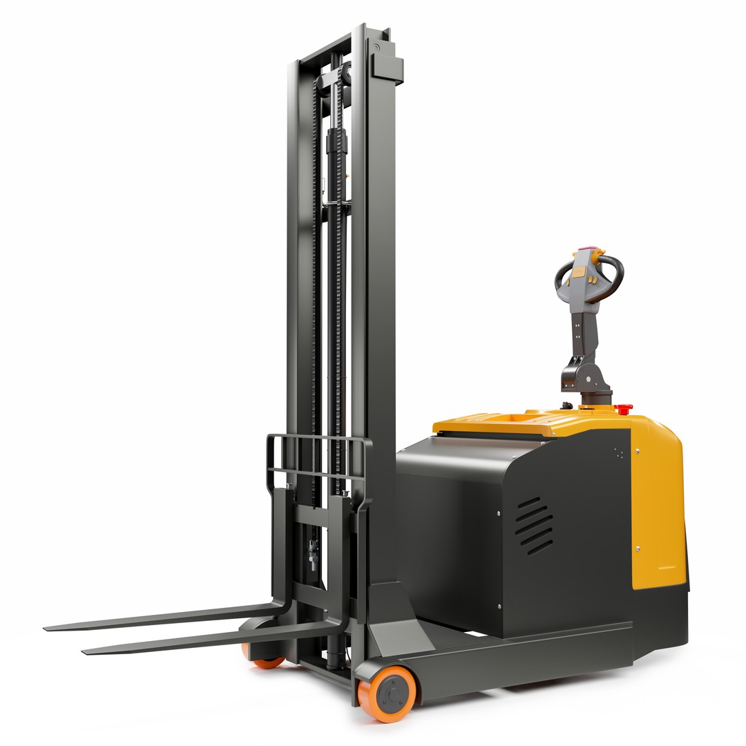 Electric Reach Forklift Truck 3D Model – High-Quality Industrial Asset, Blender - View 3