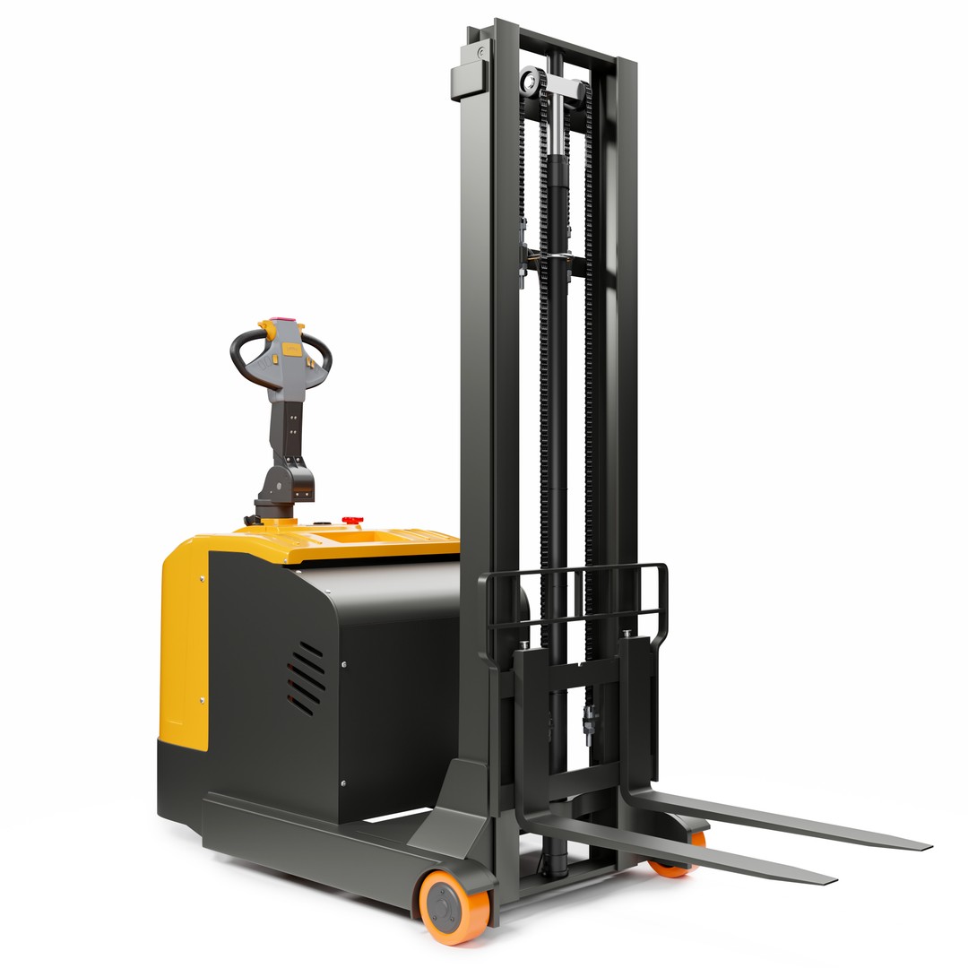 Electric Reach Forklift Truck 3D Model – High-Quality Industrial Asset, Blender - View 4