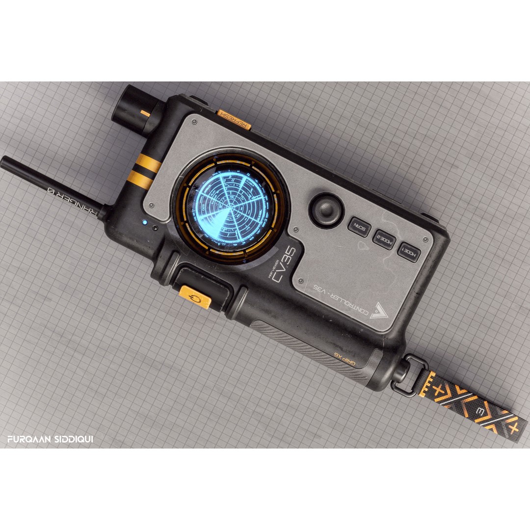 Sci-Fi Controller 3D Model – Low Poly PBR Device, FBX - View 4