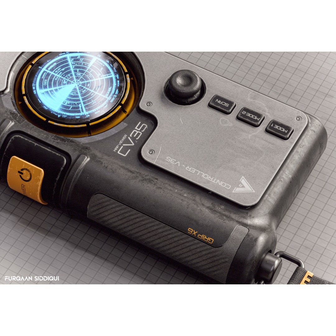Sci-Fi Controller 3D Model – Low Poly PBR Device, FBX - View 6