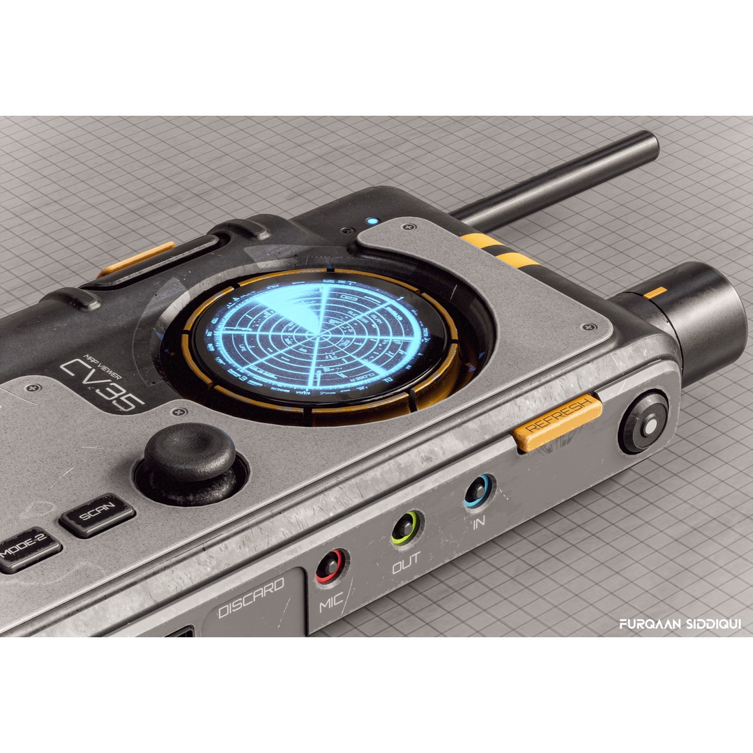 Sci-Fi Controller 3D Model – Low Poly PBR Device, FBX - View 7