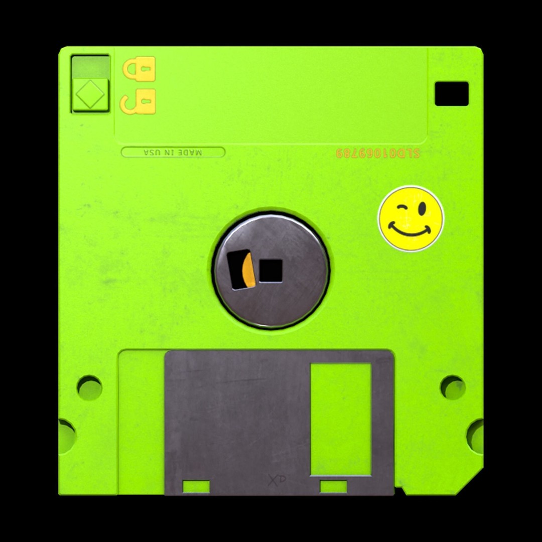 Floppy Disks 3D Model – Low Poly Retro Game Asset, FBX & OBJ - View 7