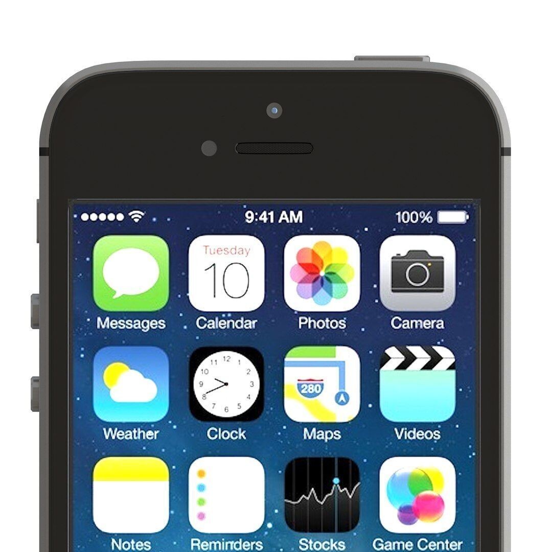 Apple iPhone 5s Gray 3D Model – High Poly PBR Game Asset, FBX, OBJ - View 5