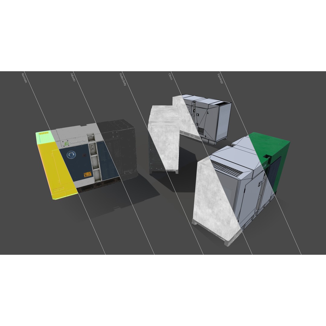 Diesel Generator 3D Model – Low Poly Game Asset, FBX, PBR Textures