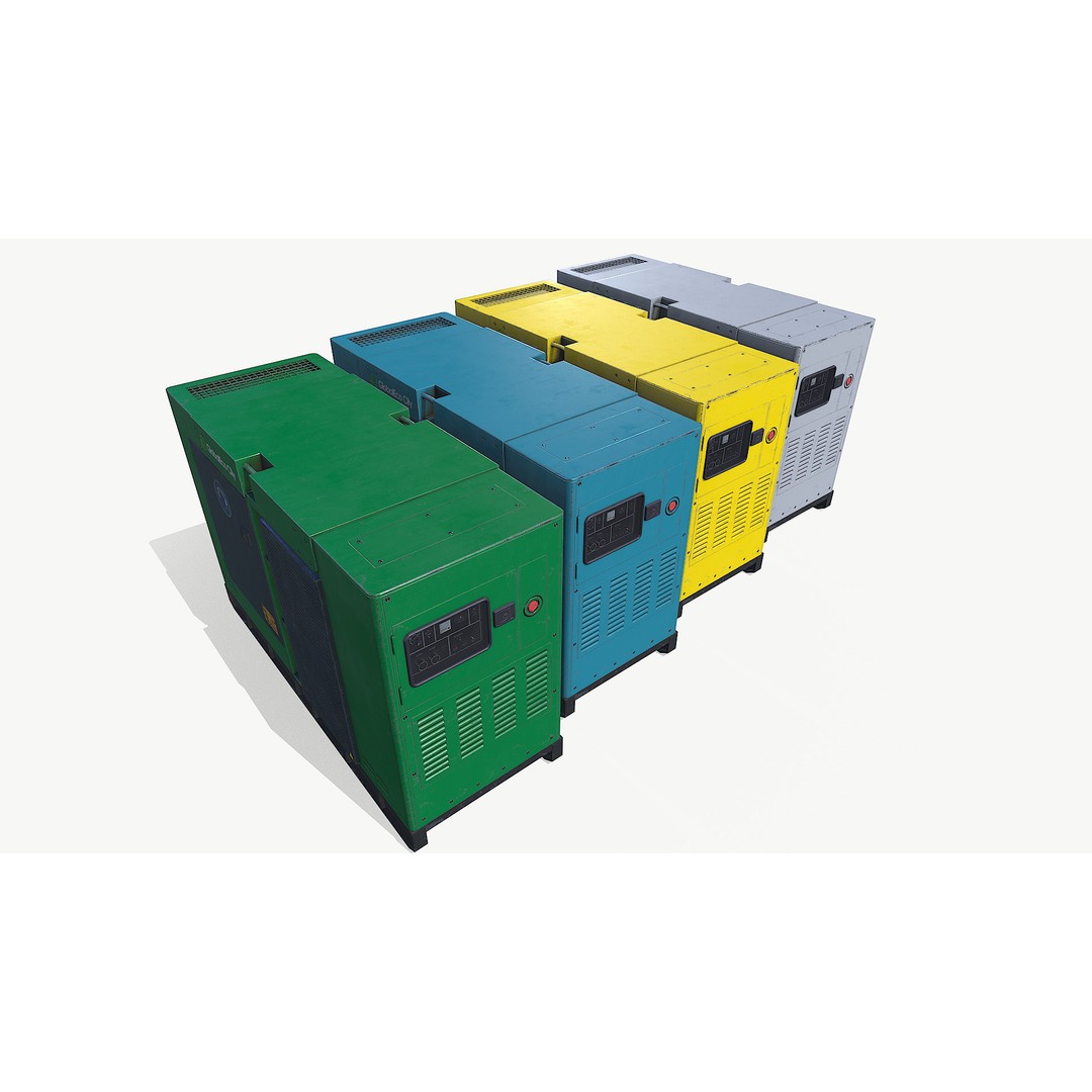 Diesel Generator 3D Model – Low Poly Game Asset, FBX, PBR Textures - View 10