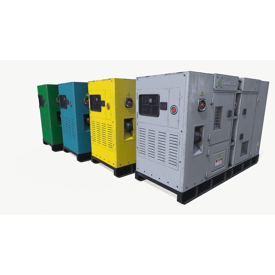 Diesel Generator 3D Model – Low Poly Game Asset, FBX, PBR Textures - View 14