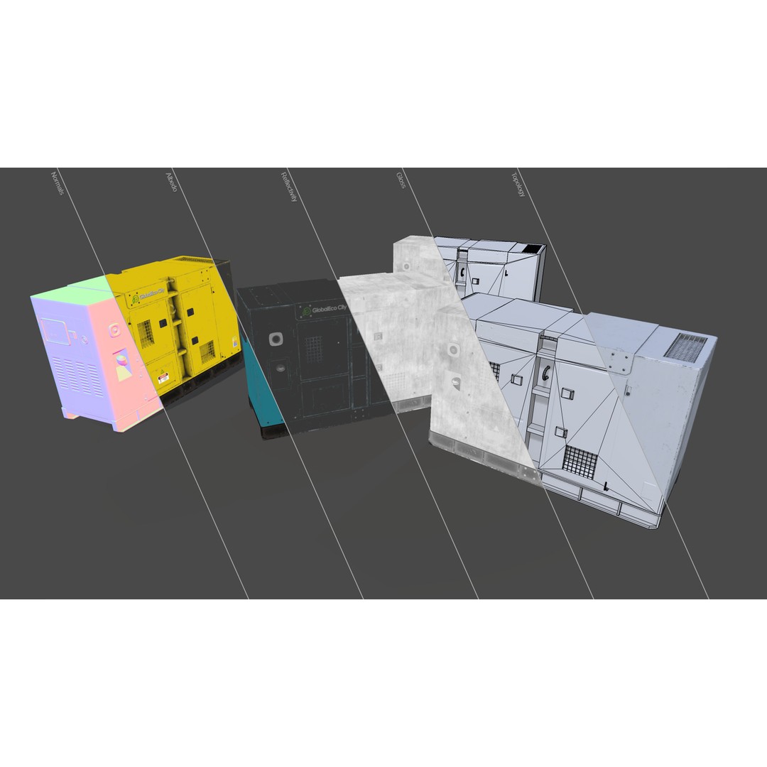 Diesel Generator 3D Model – Low Poly Game Asset, FBX, PBR Textures - View 29