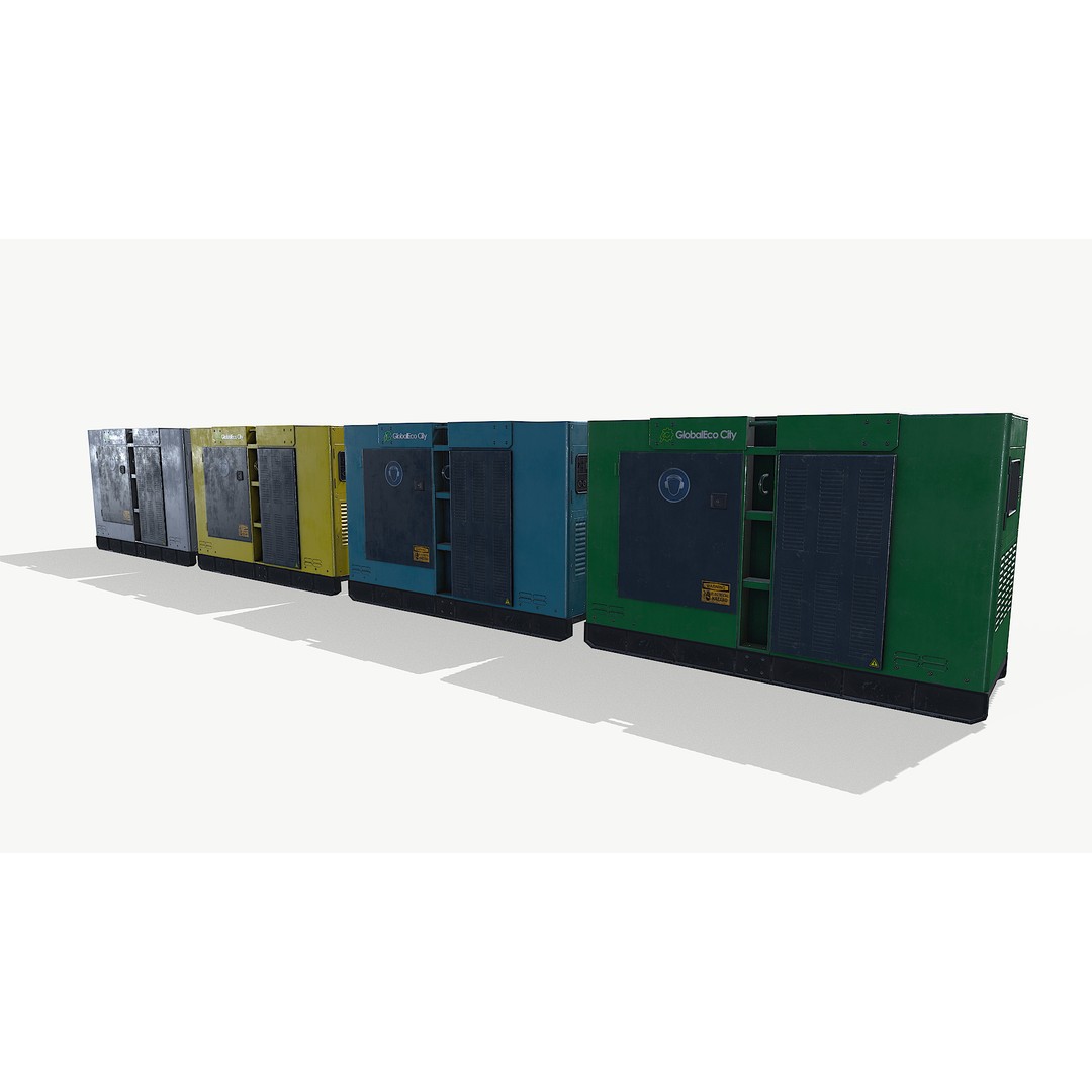 Diesel Generator 3D Model – Low Poly Game Asset, FBX, PBR Textures - View 5