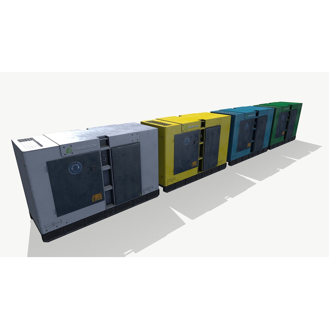 Diesel Generator 3D Model – Low Poly Game Asset, FBX, PBR Textures - View 6