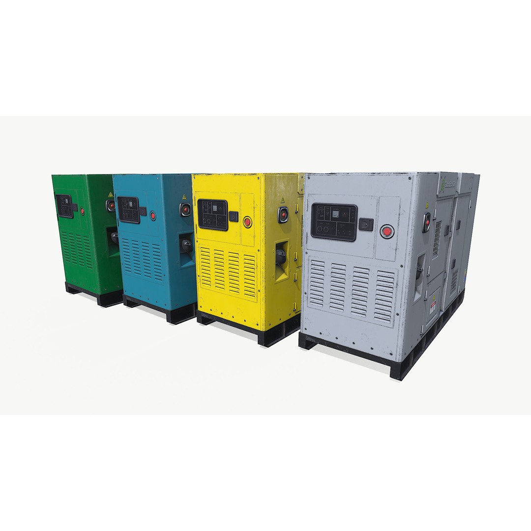 Diesel Generator 3D Model – Low Poly Game Asset, FBX, PBR Textures - View 9
