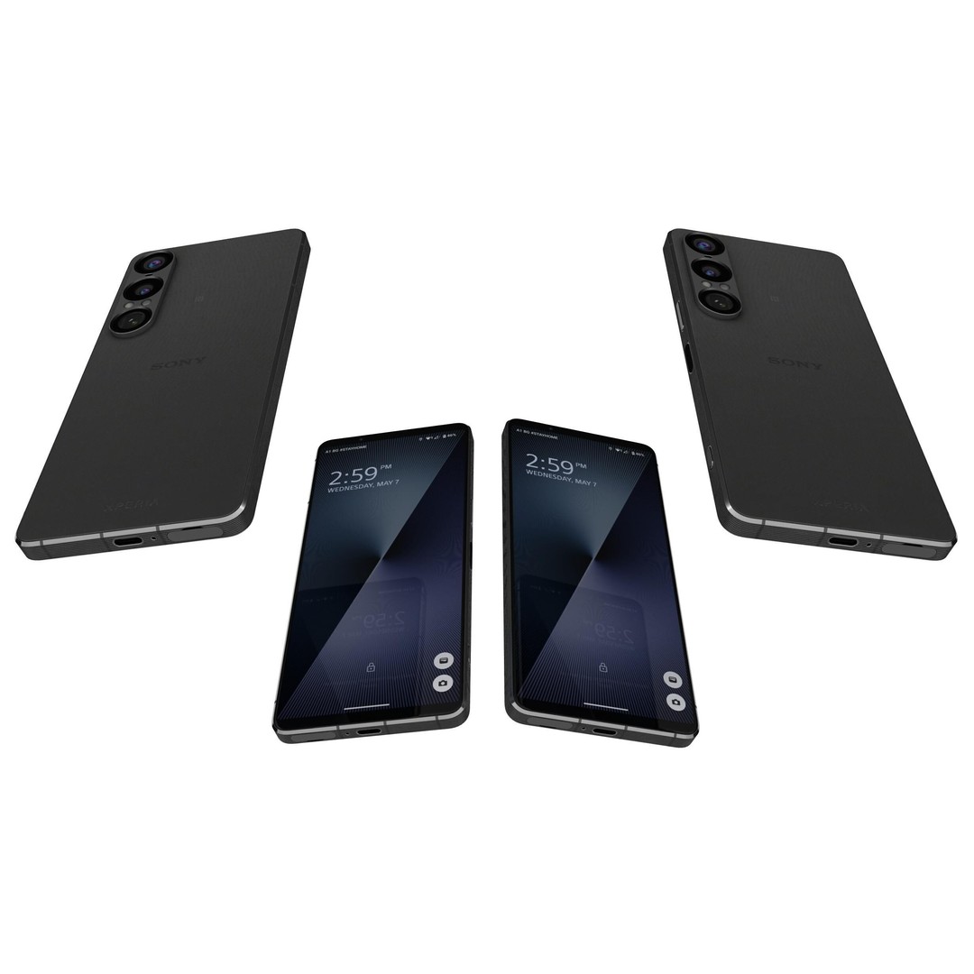 Sony Xperia 1 VII Slate Black 3D Model – High Poly PBR Asset, FBX - View 13