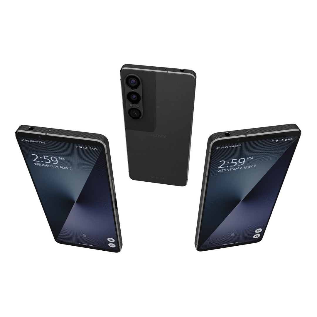 Sony Xperia 1 VII Slate Black 3D Model – High Poly PBR Asset, FBX - View 3