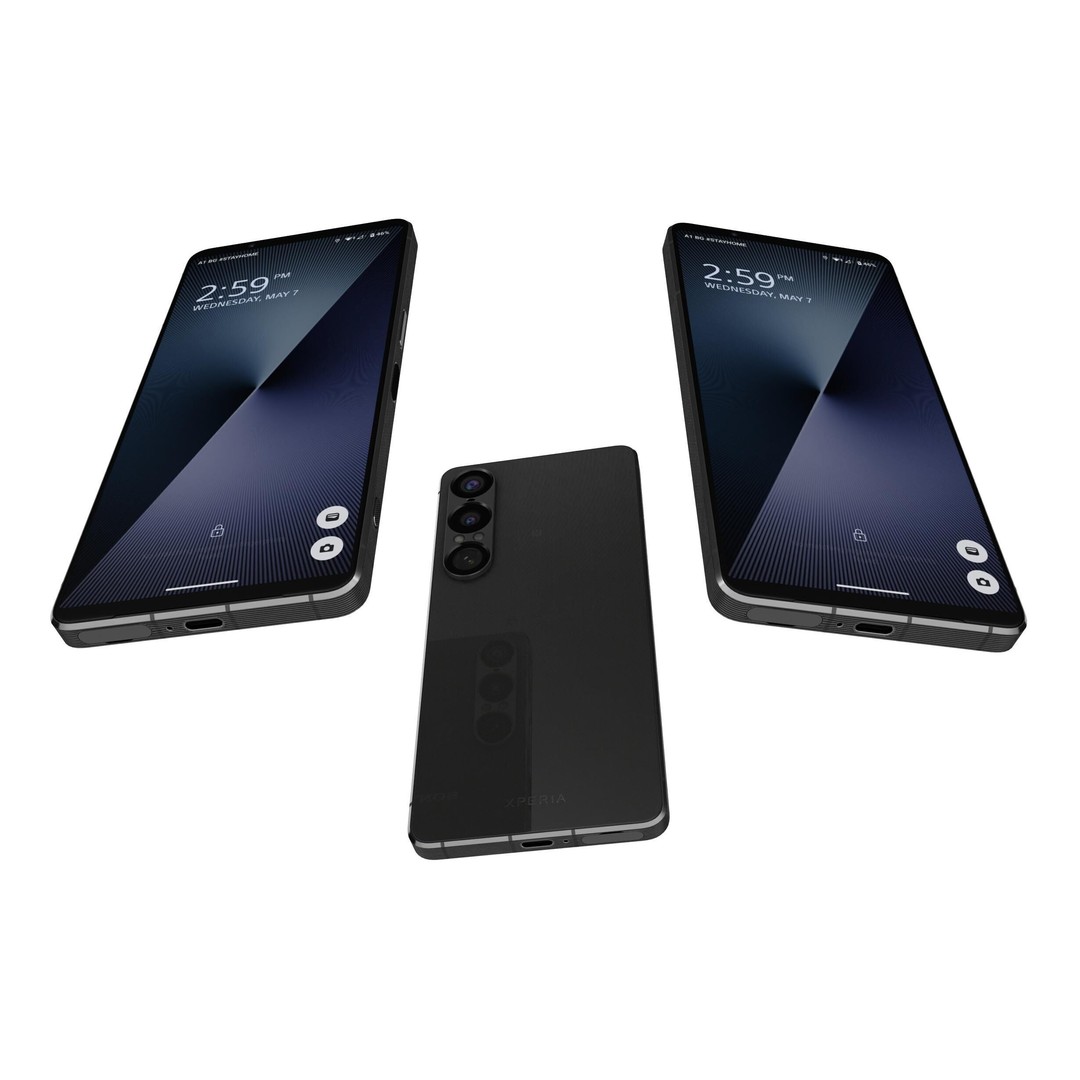 Sony Xperia 1 VII Slate Black 3D Model – High Poly PBR Asset, FBX - View 4