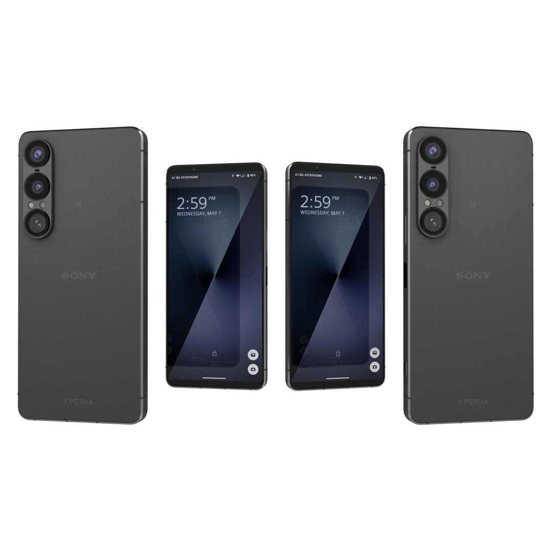 Sony Xperia 1 VII Slate Black 3D Model – High Poly PBR Asset, FBX - View 5