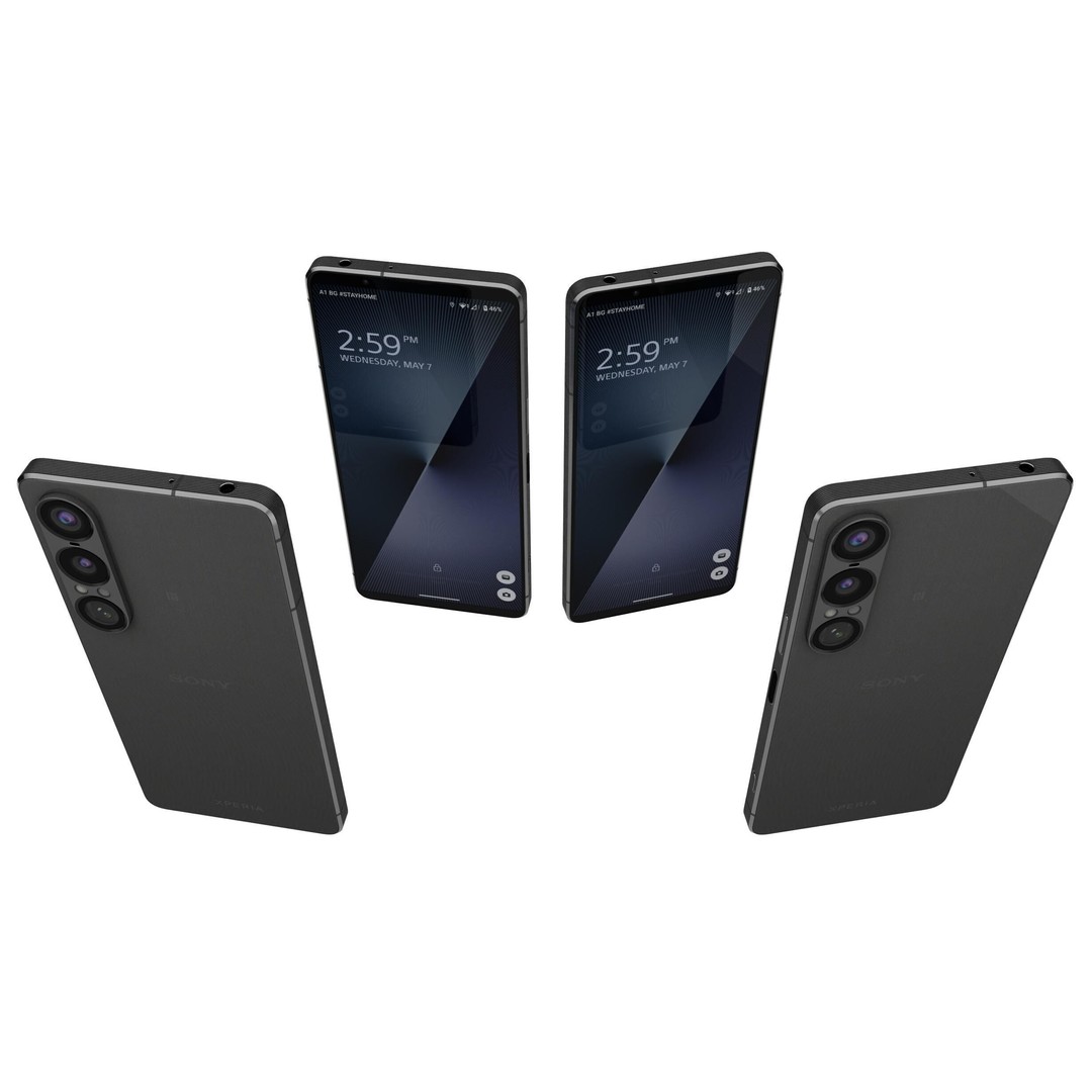 Sony Xperia 1 VII Slate Black 3D Model – High Poly PBR Asset, FBX - View 6
