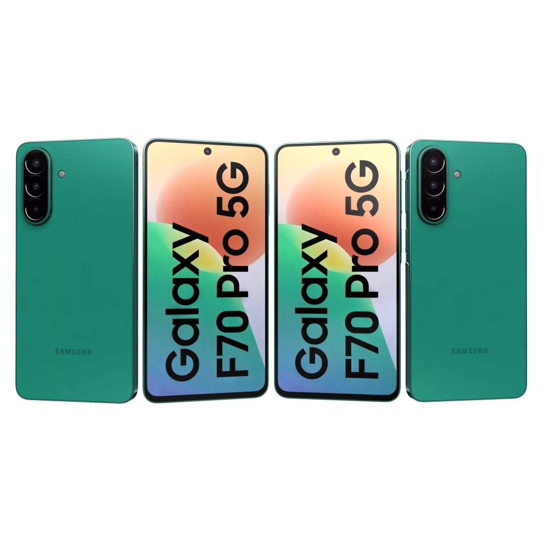 Samsung Galaxy F70 Pro Green 3D Model – High Poly Game Asset, 3DS Max - View 3