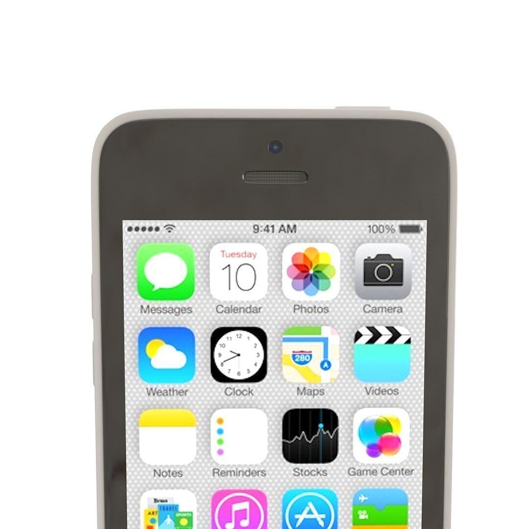 Apple iPhone 5c White 3D Model – High Poly PBR Asset, FBX, OBJ - View 6