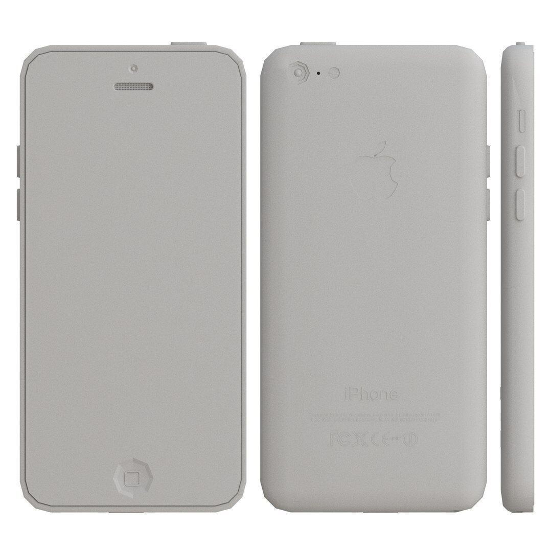 Apple iPhone 5c White 3D Model – High Poly PBR Asset, FBX, OBJ - View 9